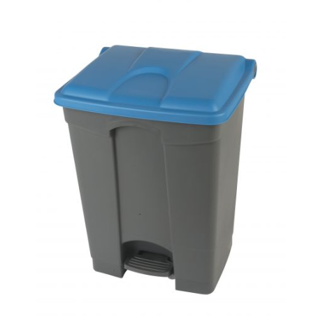 Poubelle à pédale avec couvercle bleu 70 litres