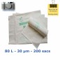 Sac poubelle 80L biodegradable Blanc 30µ 790x800 (200 sacs) Sac poubelle 80L biodegradable Blanc 30µ 790x800 (200 sacs)