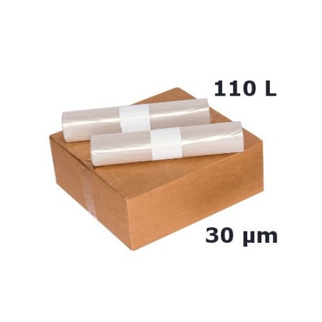 Sac poubelle PEBD - Transparent 110L 30µ 700x1050 mm (200 sacs)