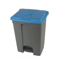 Poubelle à pédale avec couvercle bleu 70 litres