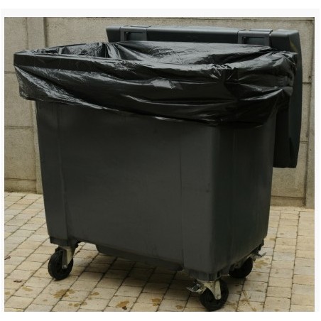 Housse conteneur 1100L Noir 30µ 2250x1750 mm (50 sacs)