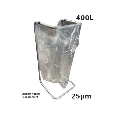 Sac poubelle Transp.Perf. 400L 25µ 950x1930 mm (100 sacs)