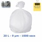 Sac poubelle PEHD - Blanc 20L 9µ 450x480mm (1000 sacs) Sac poubelle PEHD - Blanc 20L 9µ 450x480mm (1000 sacs)