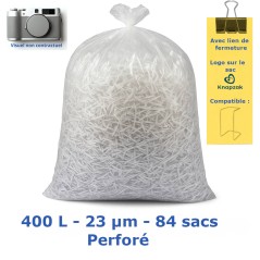 Sac poubelle 400L Transp.perf.logo 23µ 940x1950 mm (84 sacs)