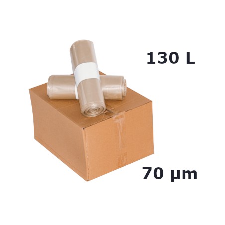 Sac poubelle 130L translucide 70µ 800x1120 (x100)