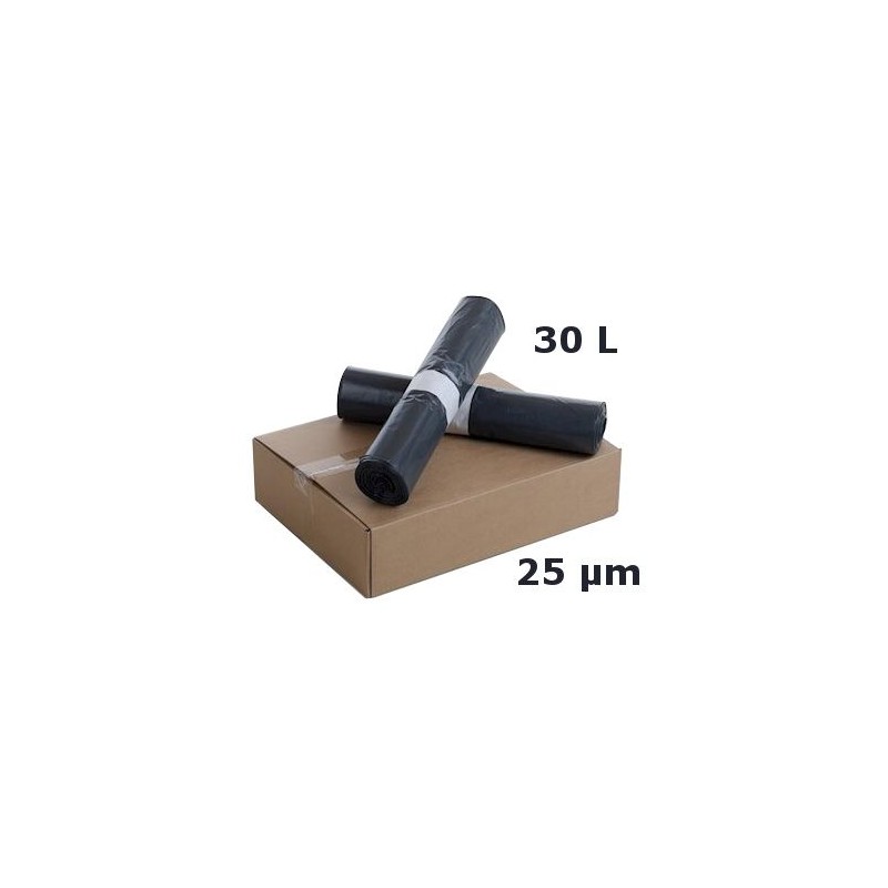 Sac poubelle renforce 30L - Noir ep25µm 500x650 (x500) Sac poubelle renforce 30L - Noir ep25µm 500x650 (x500)