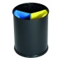 Poubelle de tri sélectif 3 flux - 13L - 3 bacs - Coloris Noir Poubelle de tri sélectif 3 flux - 13L - 3 bacs - Coloris Noir