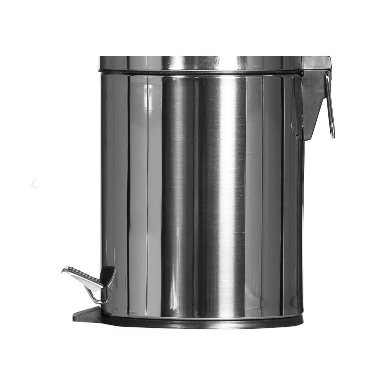 Poubelle ronde à pédale 5L - Inox Poubelle ronde à pédale 5L - Inox