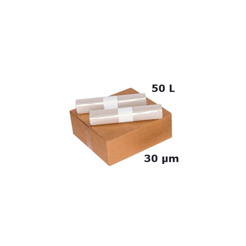 Sac poubelle PEBD - Transparent 50L 30µ 680x750 mm (x200) Sac poubelle PEBD - Transparent 50L 30µ 680x750 mm (x200)