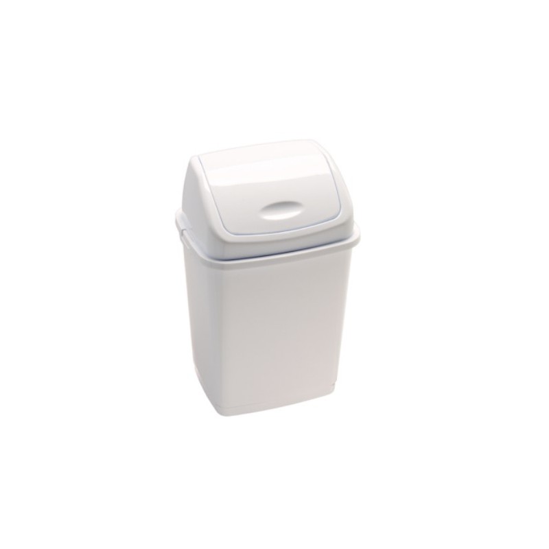 Poubelle polypropylène 18L couvercle basculant - Blanc Poubelle polypropylène 18L couvercle basculant - Blanc